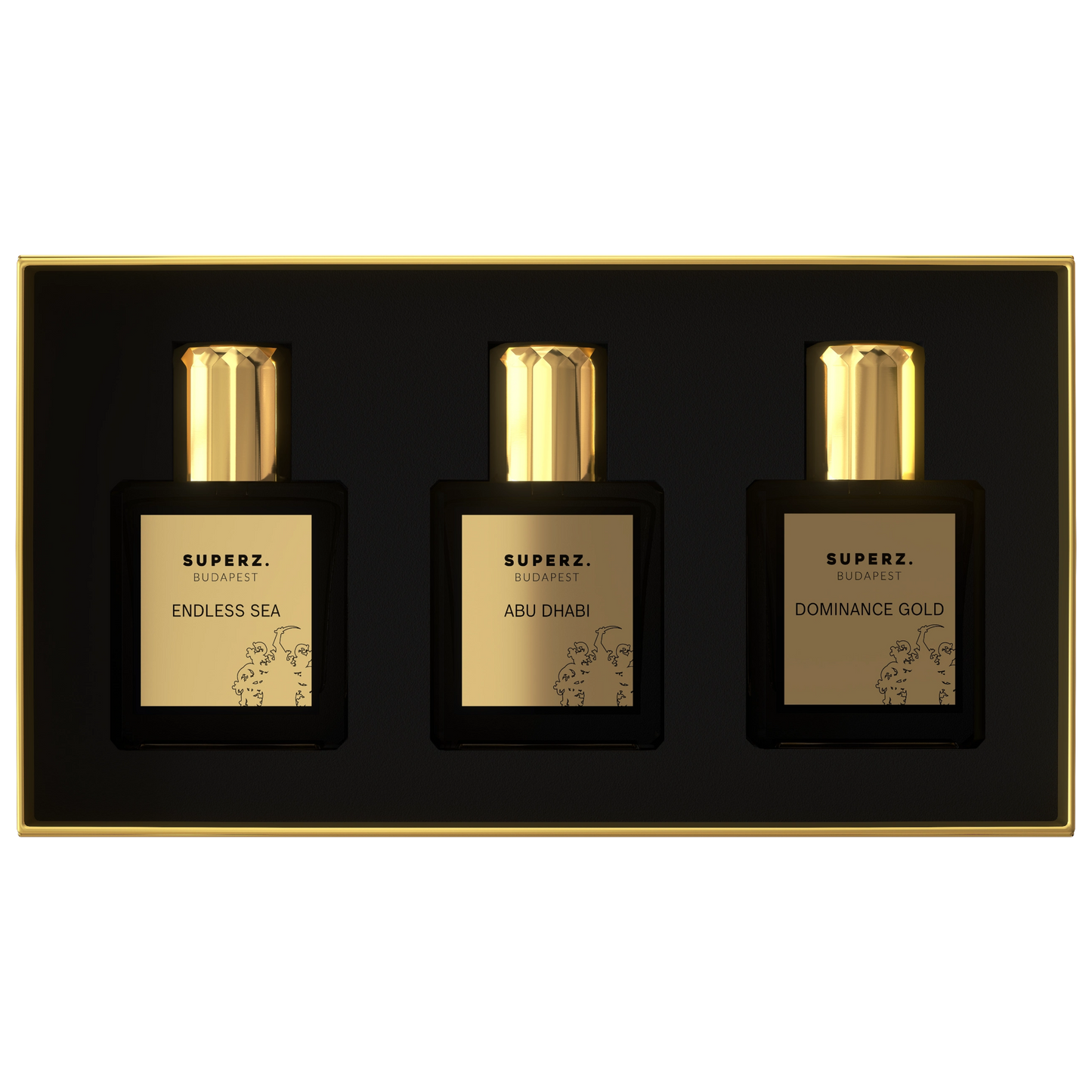 3x10 ml - Bestsellers of Hungary - Endless Sea & Abu Dhabi & Dominance Gold - Unisex/Man