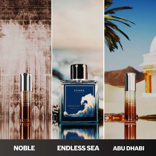 Crown of the Desert & Ocean - Endless Sea 50ml & Abu Dhabi 6ml & Noble 6ml - Man/Unisex
